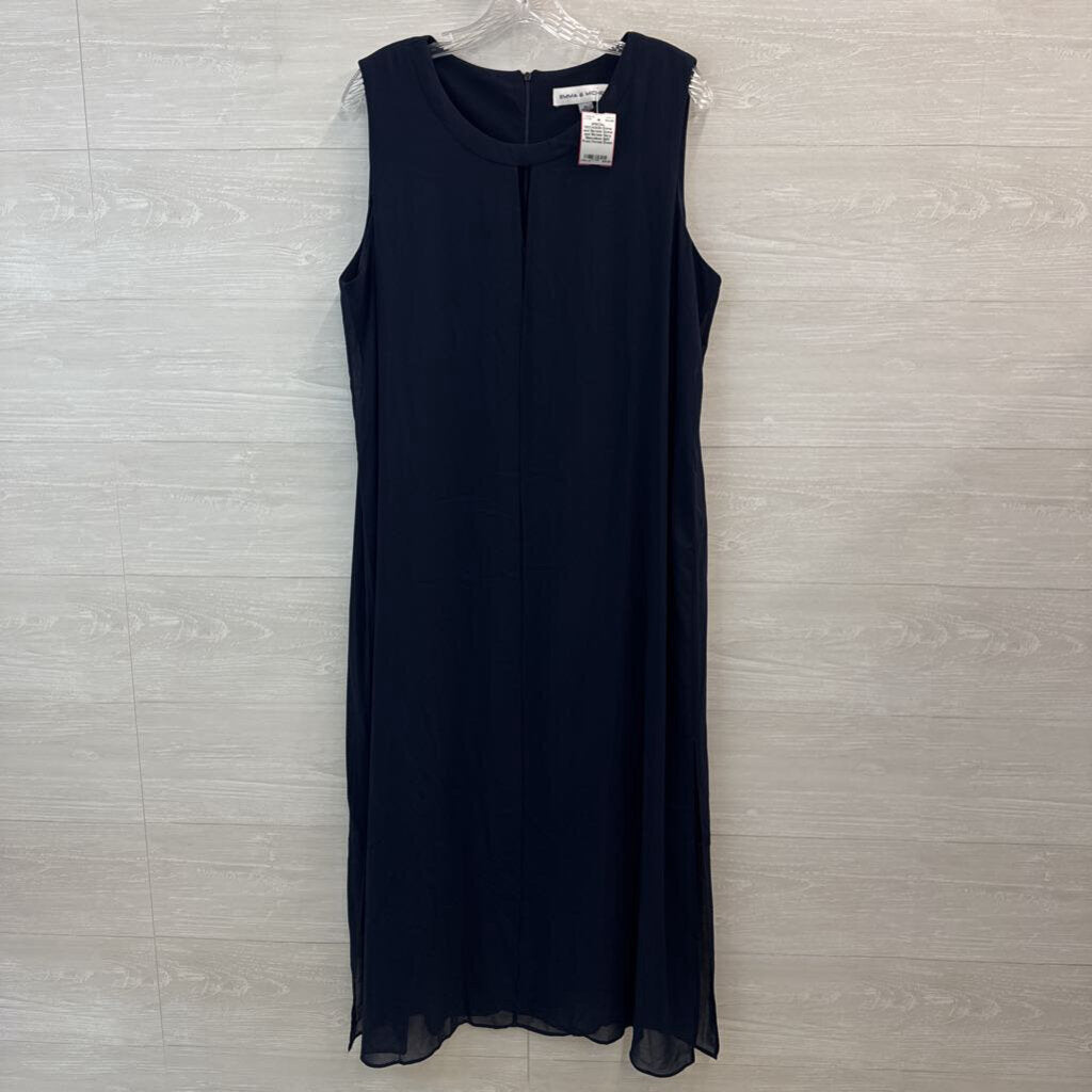 Emma and Michele Navy Sleeveless Split Front Formal Dress Extra Large