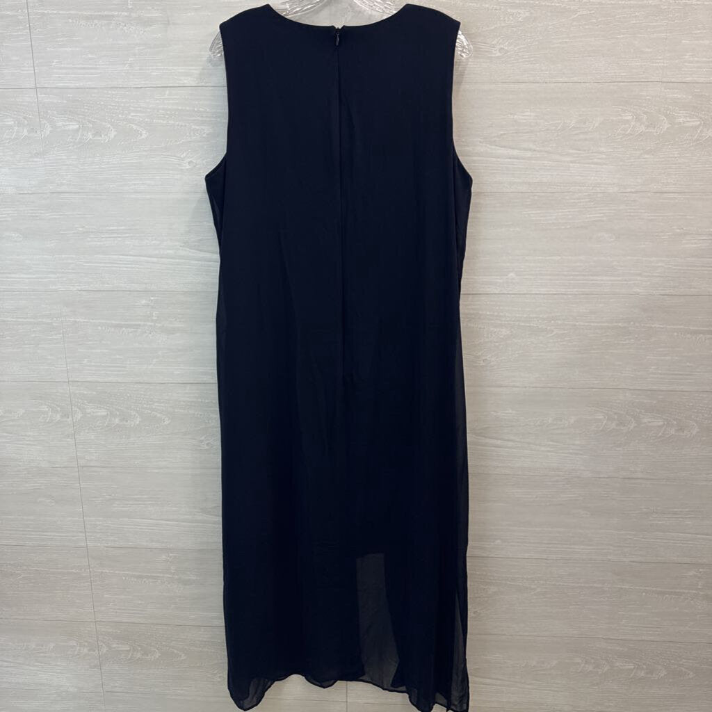 Emma and Michele Navy Sleeveless Split Front Formal Dress Extra Large