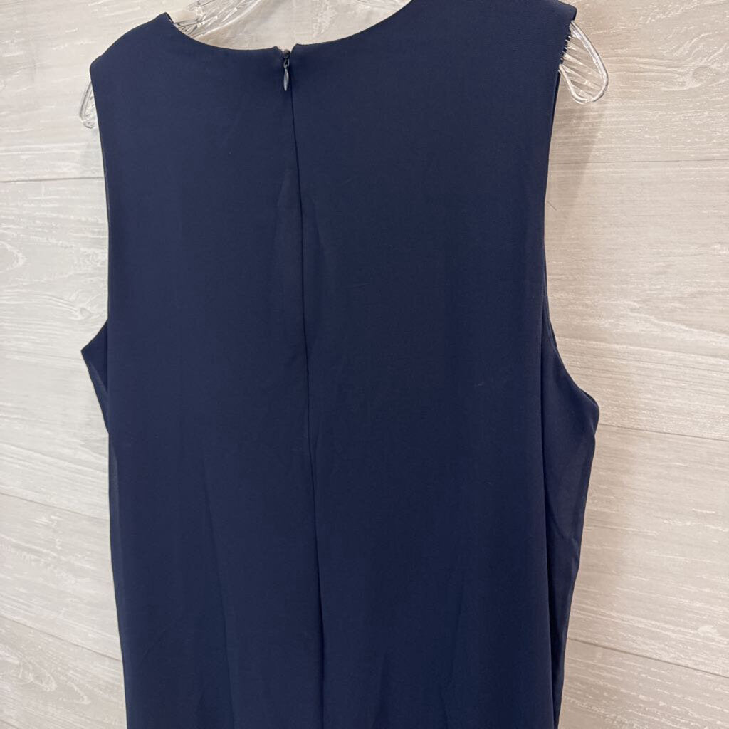 Emma and Michele Navy Sleeveless Split Front Formal Dress Extra Large