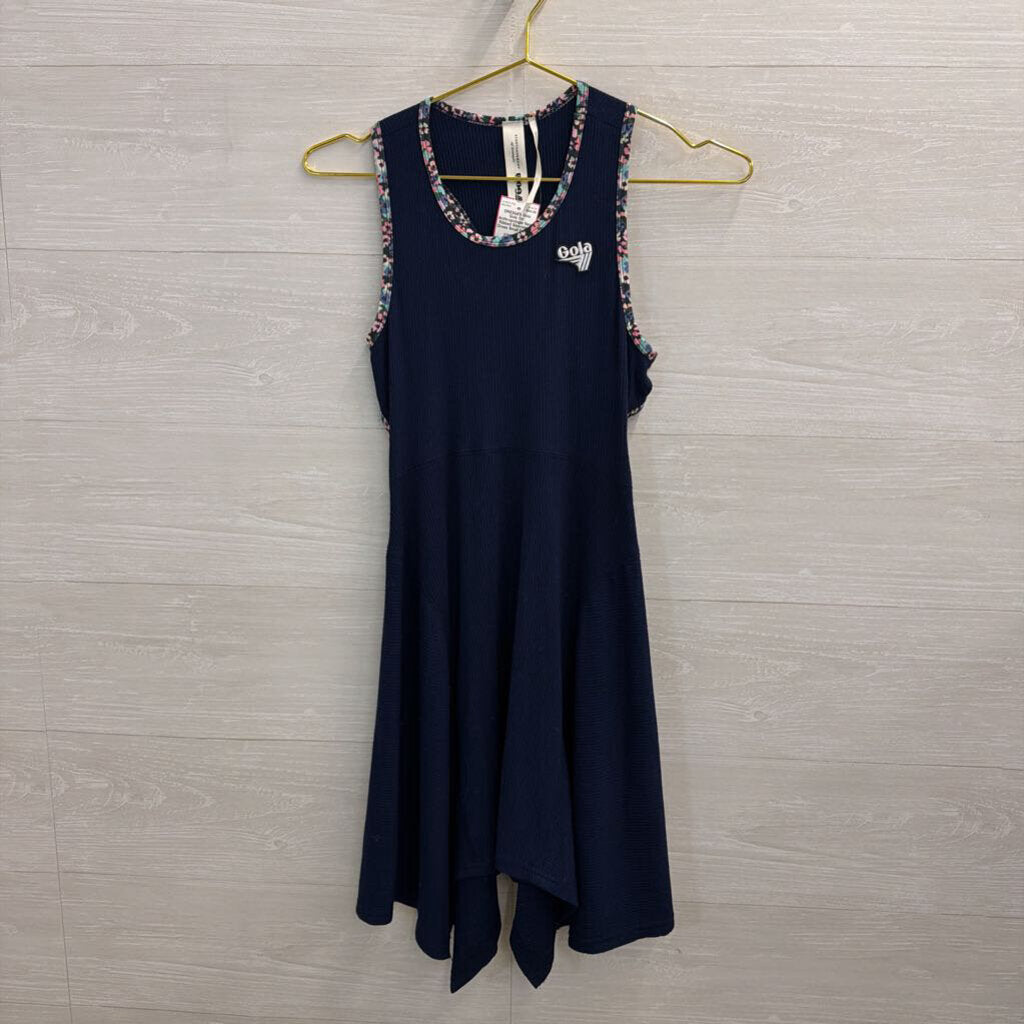 Gola for Anthropologie Navy Ribbed Sleeveless Dress Small