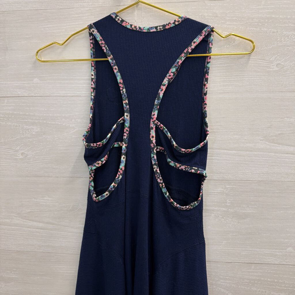 Gola for Anthropologie Navy Ribbed Sleeveless Dress Small