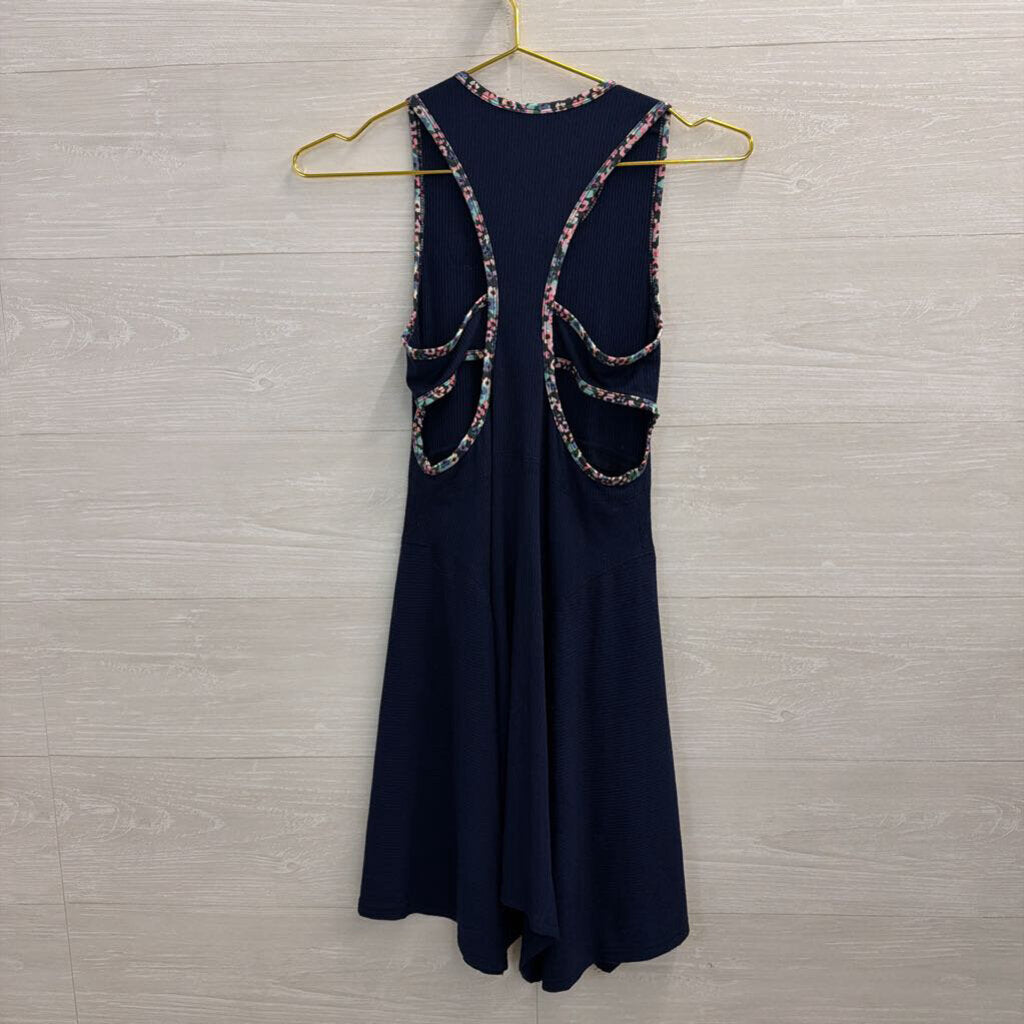 Gola for Anthropologie Navy Ribbed Sleeveless Dress Small