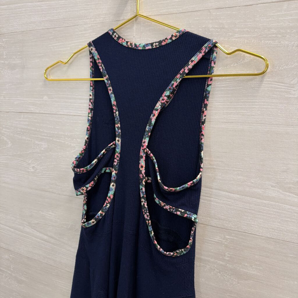Gola for Anthropologie Navy Ribbed Sleeveless Dress Small