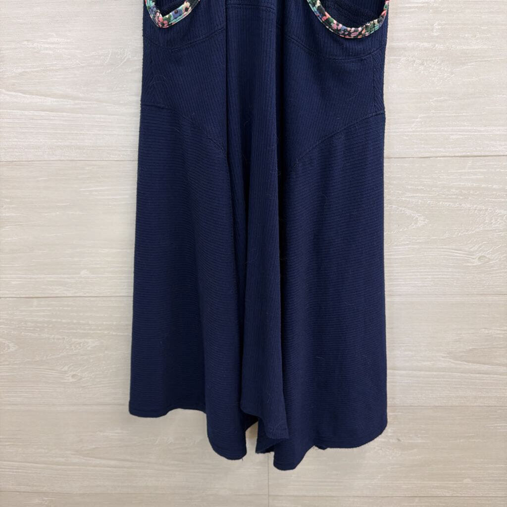 Gola for Anthropologie Navy Ribbed Sleeveless Dress Small