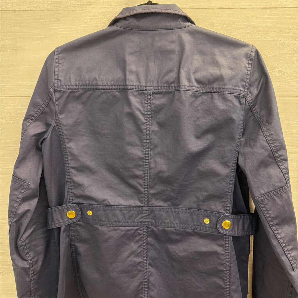 J Crew Navy/ Gold Hardware Zip Up Utility Jacket Medium