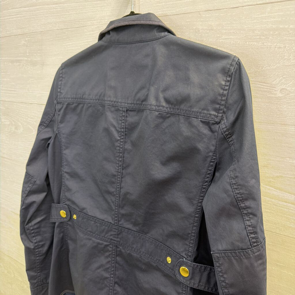 J Crew Navy/ Gold Hardware Zip Up Utility Jacket Medium
