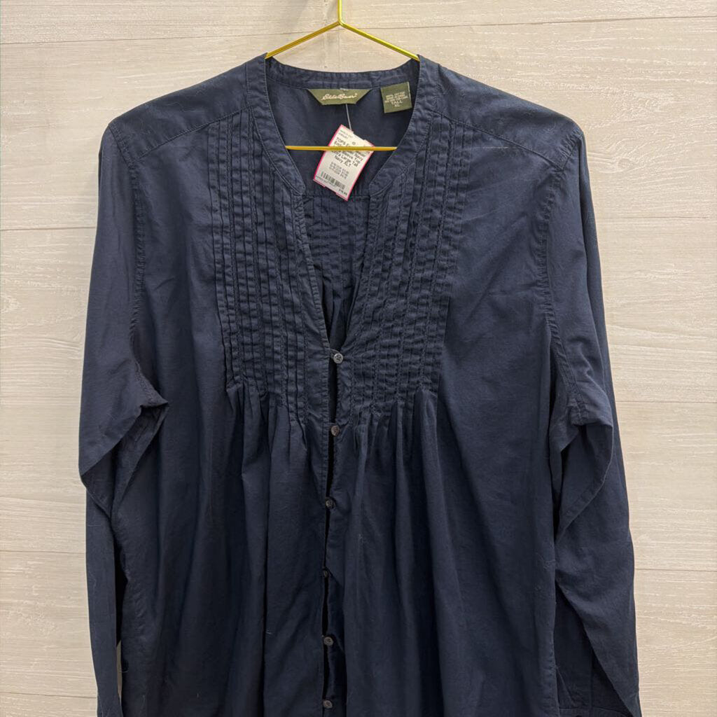 Eddie Bauer Navy Long Sleeve Top Extra Large Tall