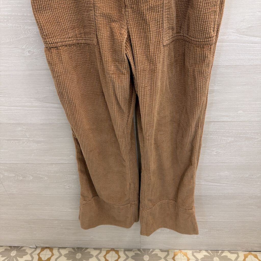 Aerie Brown Corduory Button Front Overalls Large