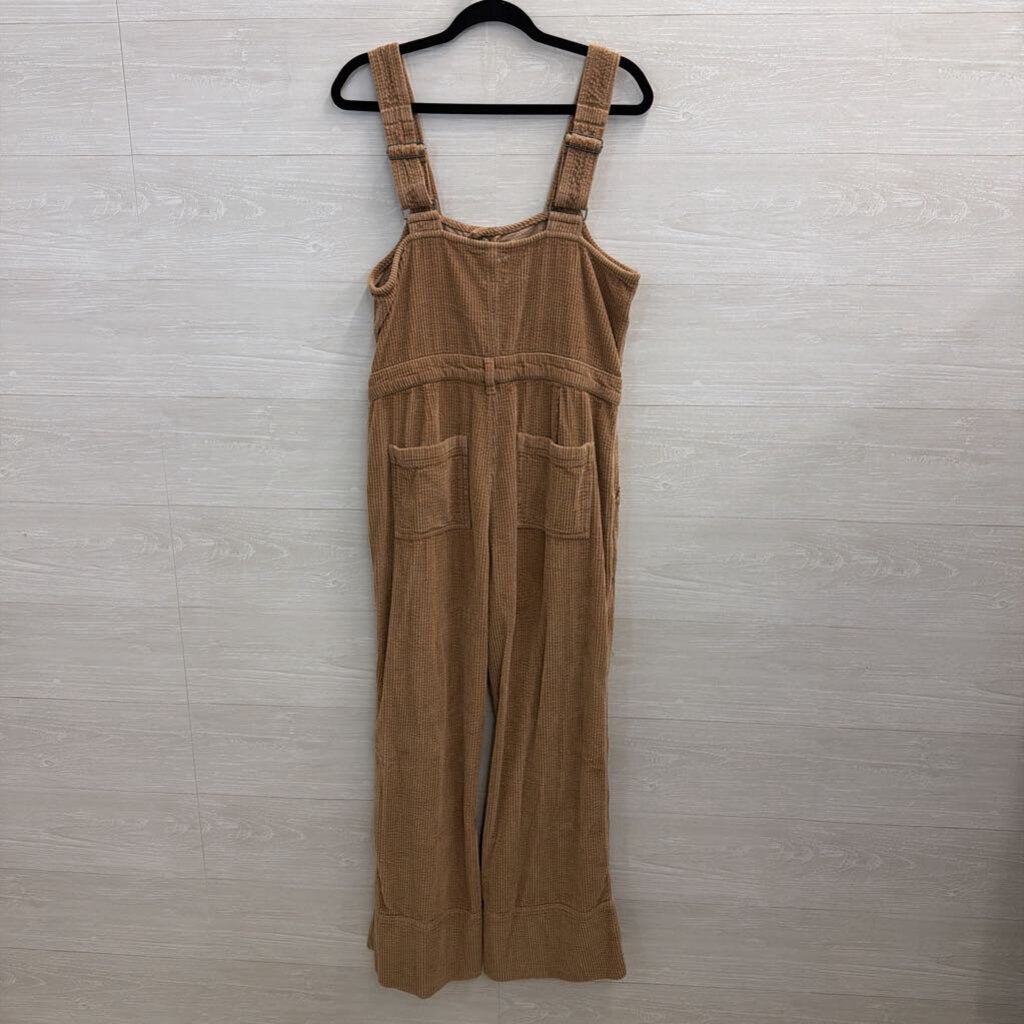 Aerie Brown Corduory Button Front Overalls Large