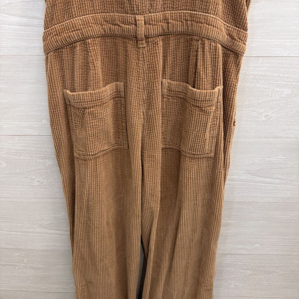 Aerie Brown Corduory Button Front Overalls Large