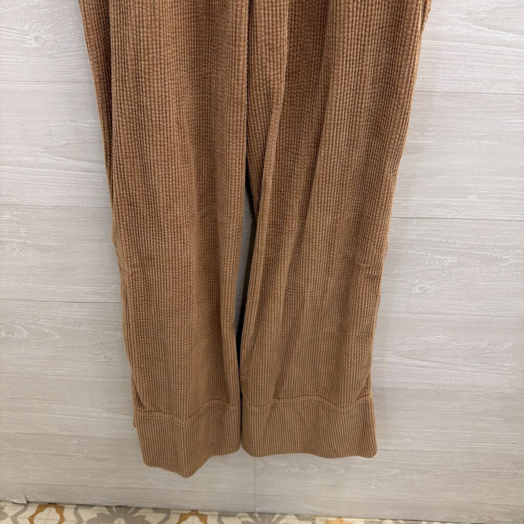Aerie Brown Corduory Button Front Overalls Large