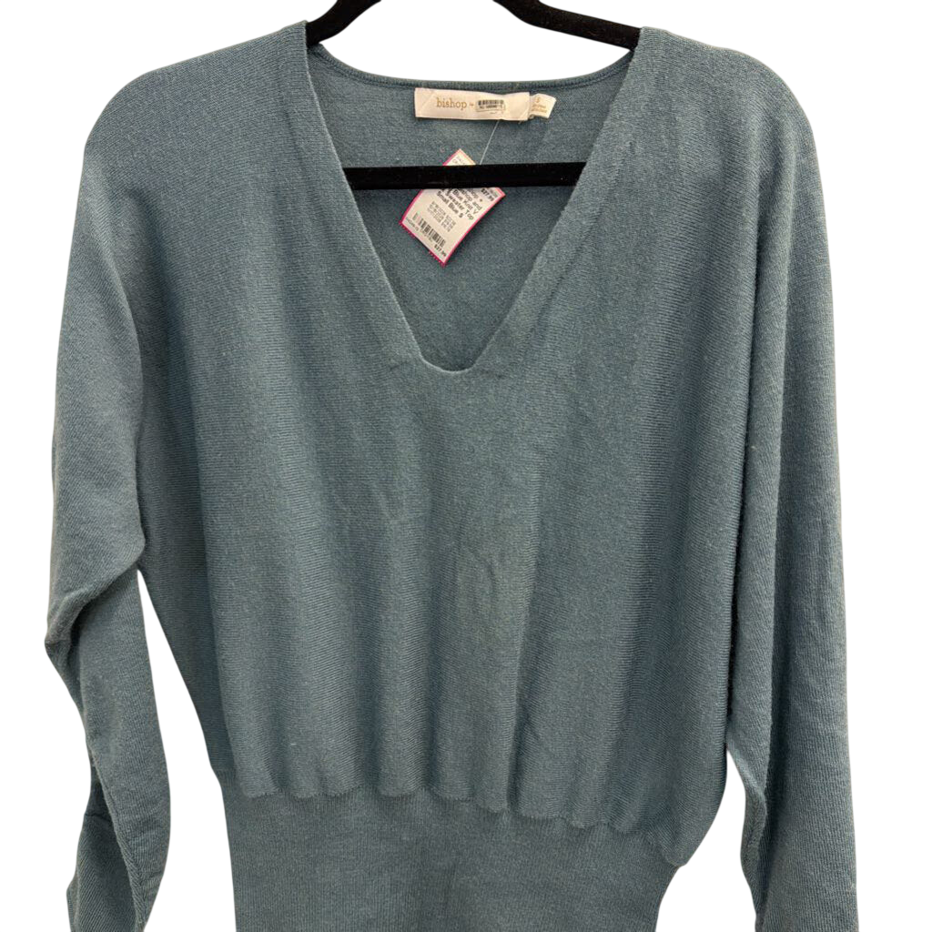 Bishop and Young Blue Knit V Neck Sweater Top Small