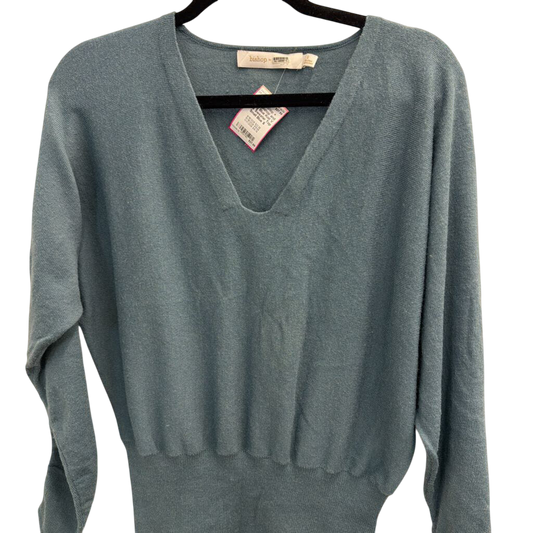 Bishop and Young Blue Knit V Neck Sweater Top Small