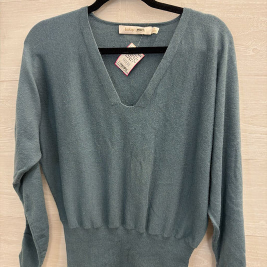 Bishop and Young Blue Knit V Neck Sweater Top Small