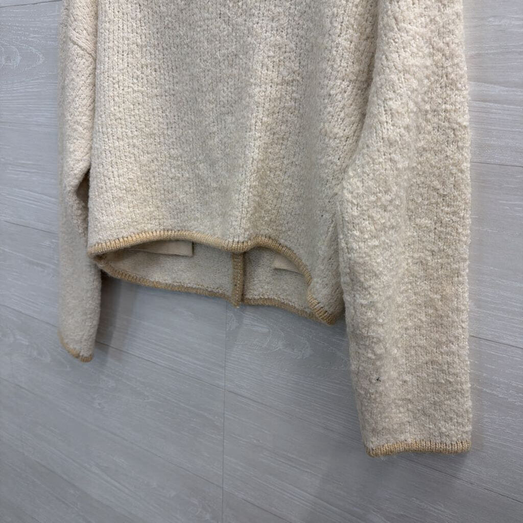 Gap Cream/ Beige Knit Gold Button Cropped Cardigan Sweater Extra Small