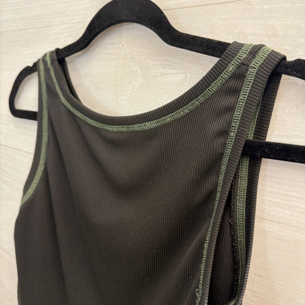 Black/ Multi Cropped Skeleton Graphic Tank Top Medium