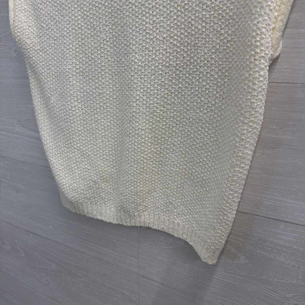 Moon and Madison Cream Knit Short Sleeve Top Extra Small