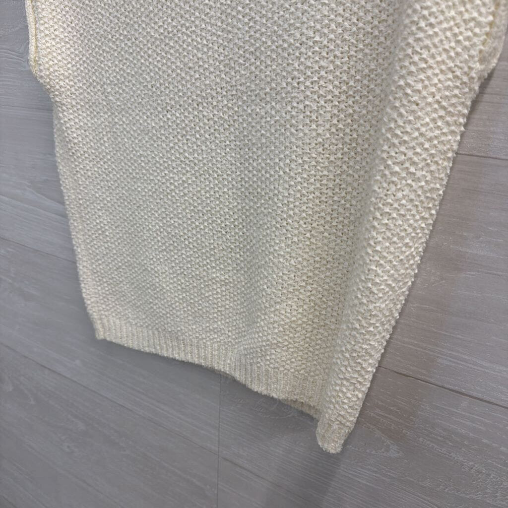 Moon and Madison Cream Knit Short Sleeve Top Extra Small