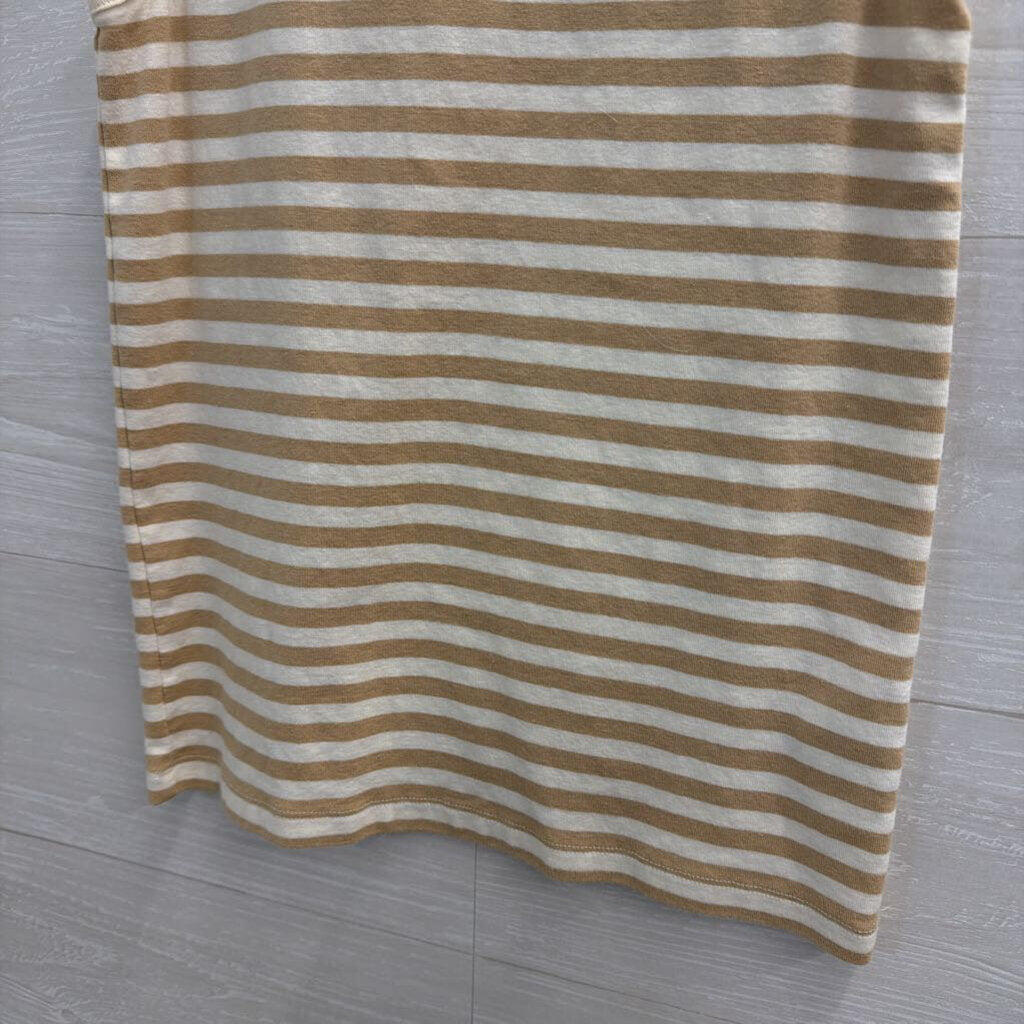 J Crew White/ Beige Striped Tank Top Medium
