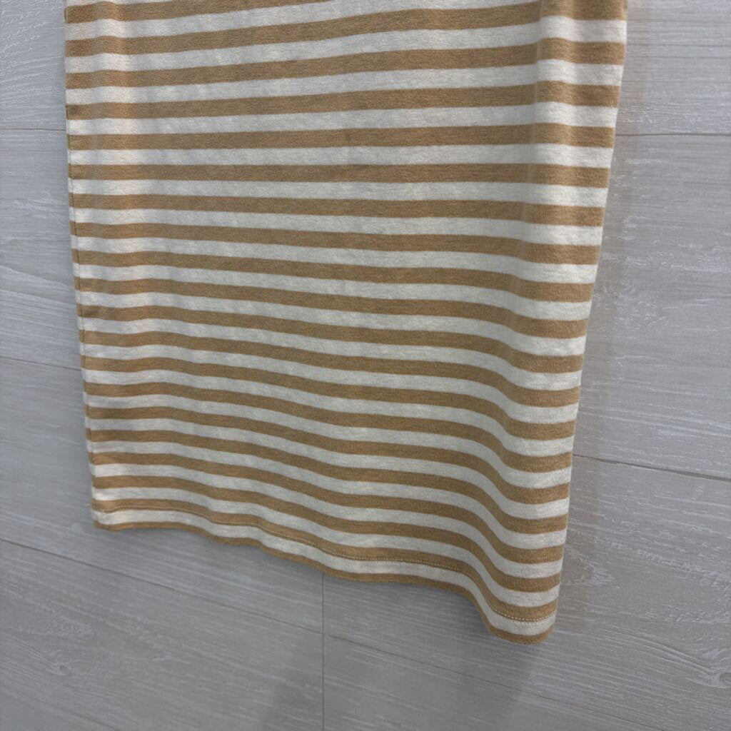 J Crew White/ Beige Striped Tank Top Medium