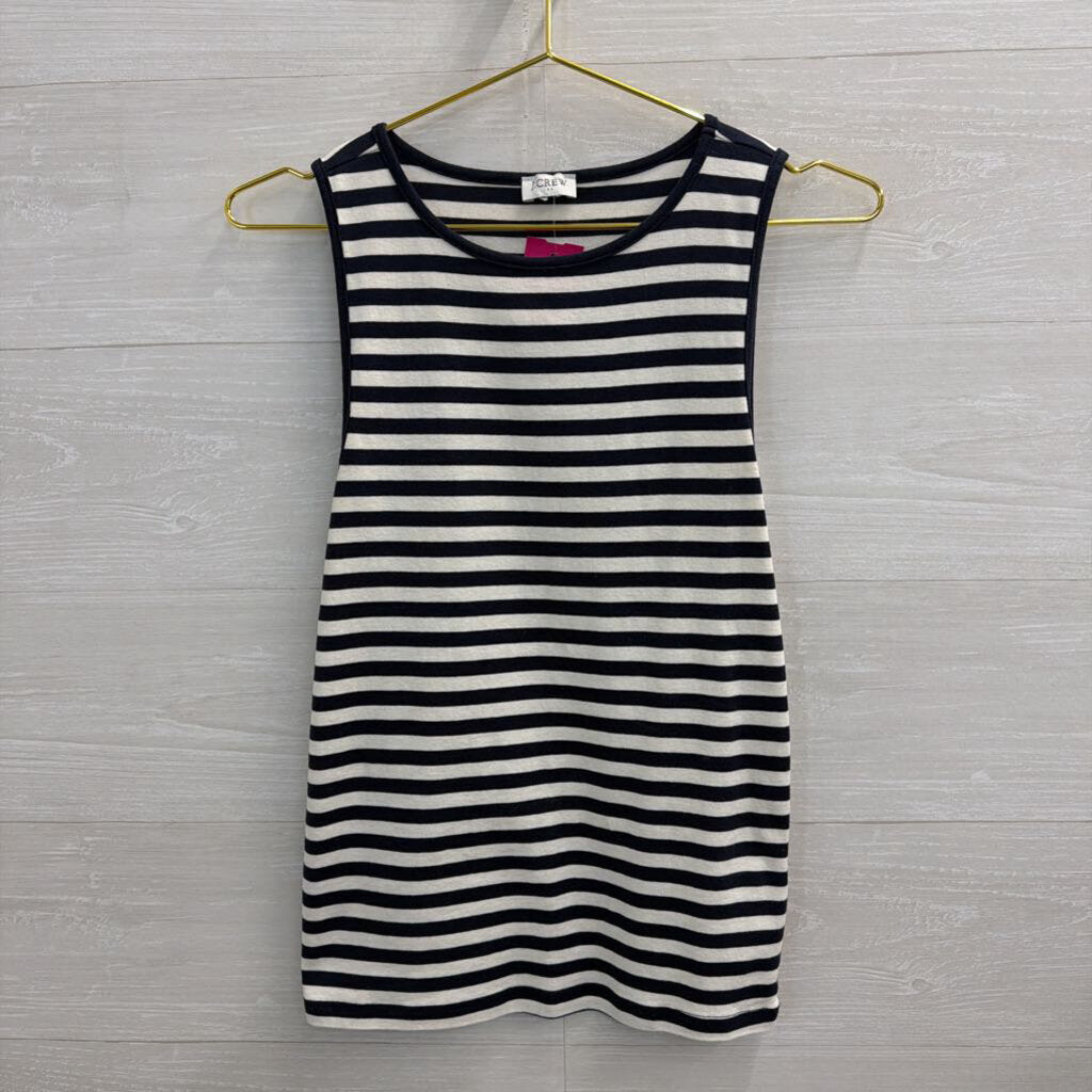 J Crew Navy/ White Striped Tank Top Medium