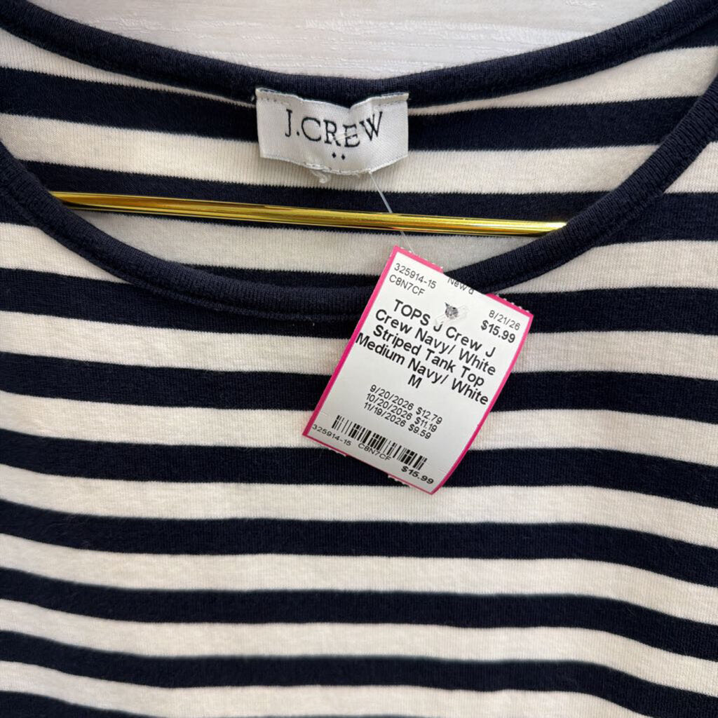 J Crew Navy/ White Striped Tank Top Medium