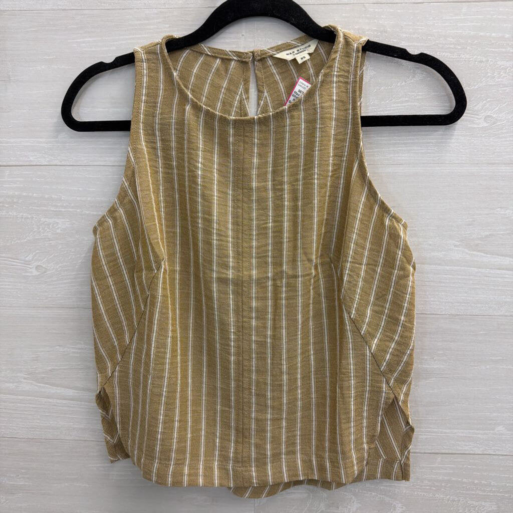 Max Studio Brown/ White Striped Tank/ Pants Set Extra Small