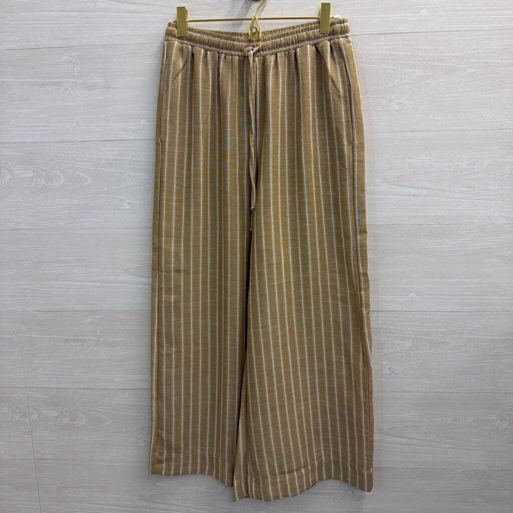 Max Studio Brown/ White Striped Tank/ Pants Set Extra Small