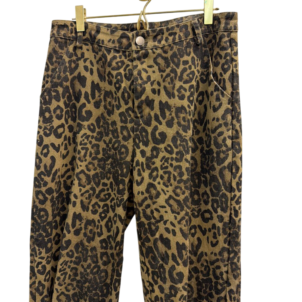 Pretty Garbage Brown/ Black Leopard Print Pants Medium