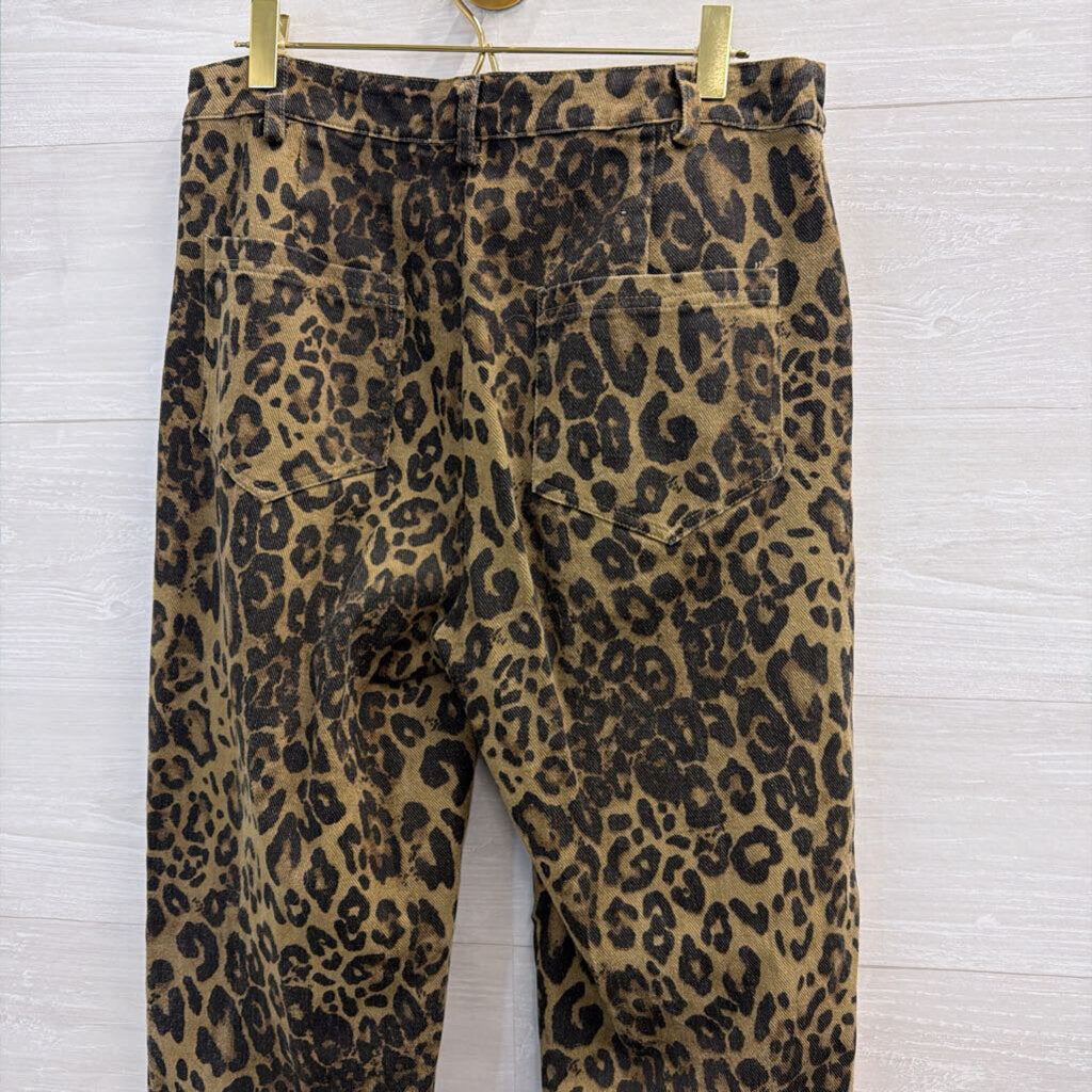 Pretty Garbage Brown/ Black Leopard Print Pants Medium