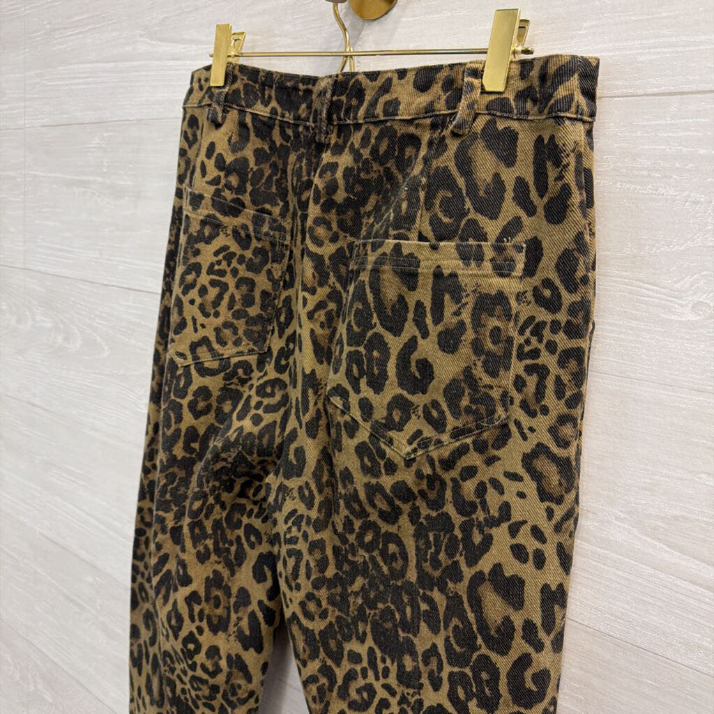 Pretty Garbage Brown/ Black Leopard Print Pants Medium