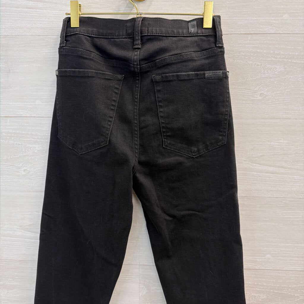 7 For All Mankind Black Skinny Jeans 28