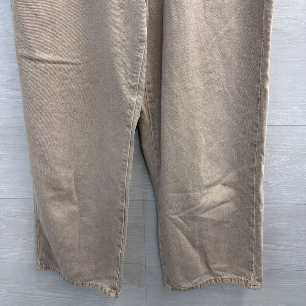 Zara Khaki Cropped Wide Leg Pants 8