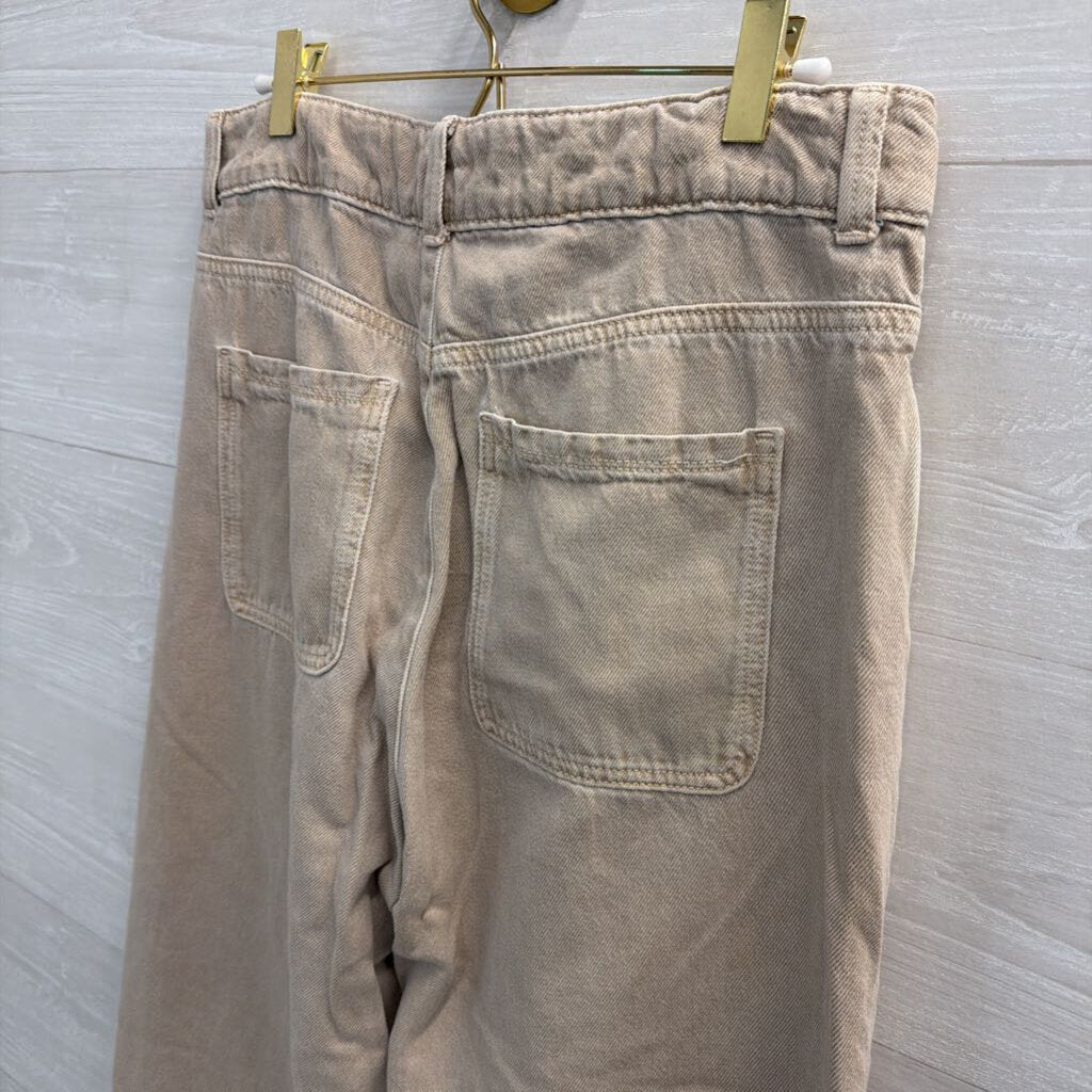 Zara Khaki Cropped Wide Leg Pants 8