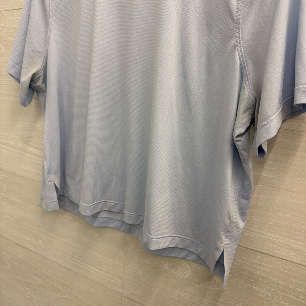 Lululemon Blue Cropped Short Sleeve Athletic Top Medium
