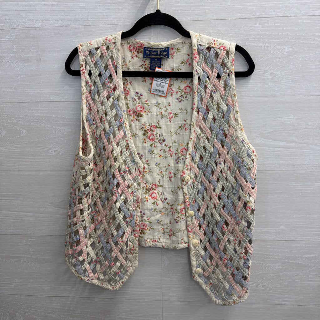 Willow Ridge Cream/ Multi Floral Print Vest Top Medium