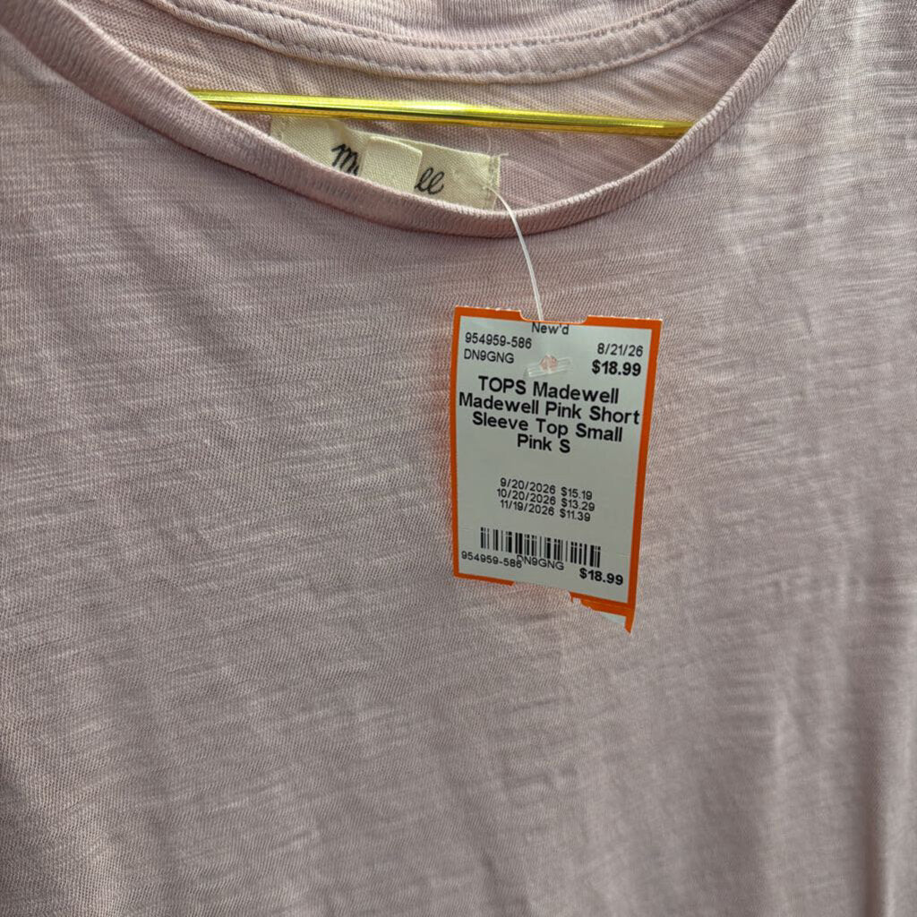 Madewell Pink Short Sleeve Top Small