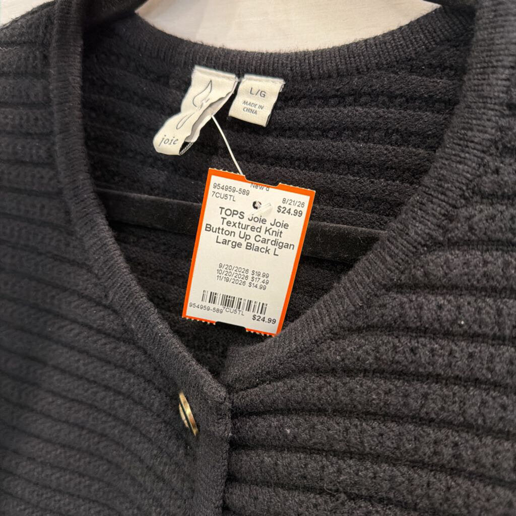 Joie Textured Knit Button Up Cardigan Large