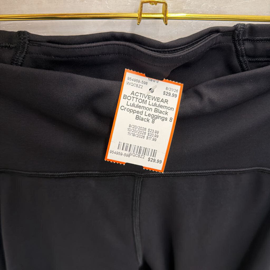Lululemon Black Cropped Leggings 8