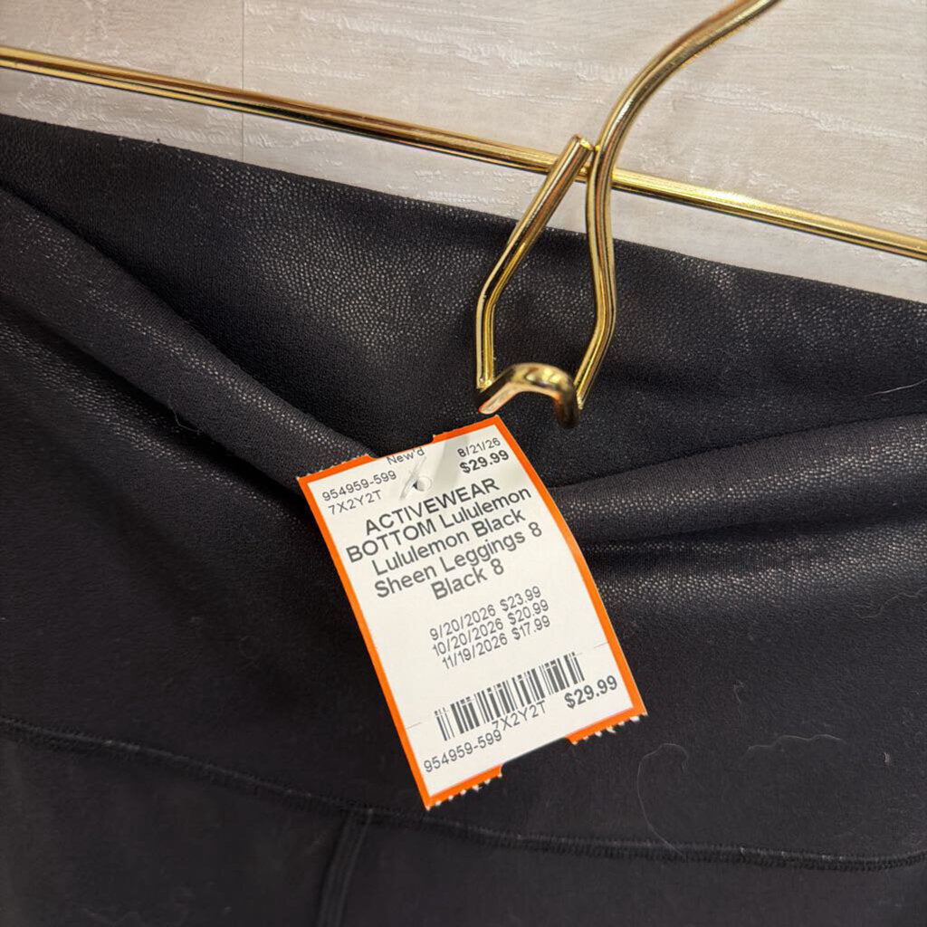 Lululemon Black Sheen Leggings 8