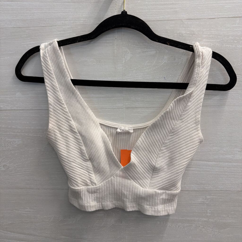 Le Lis White Cropped Tank Top Small