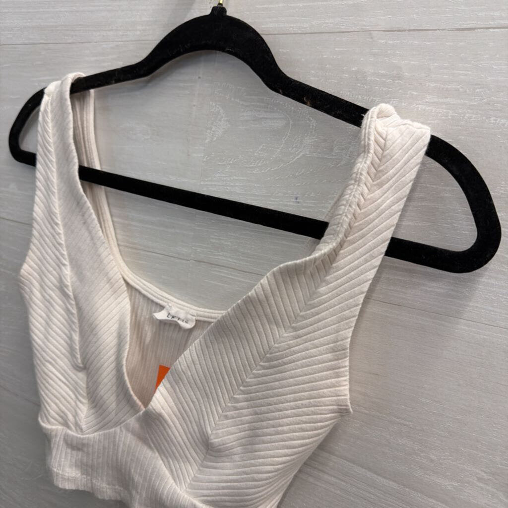 Le Lis White Cropped Tank Top Small