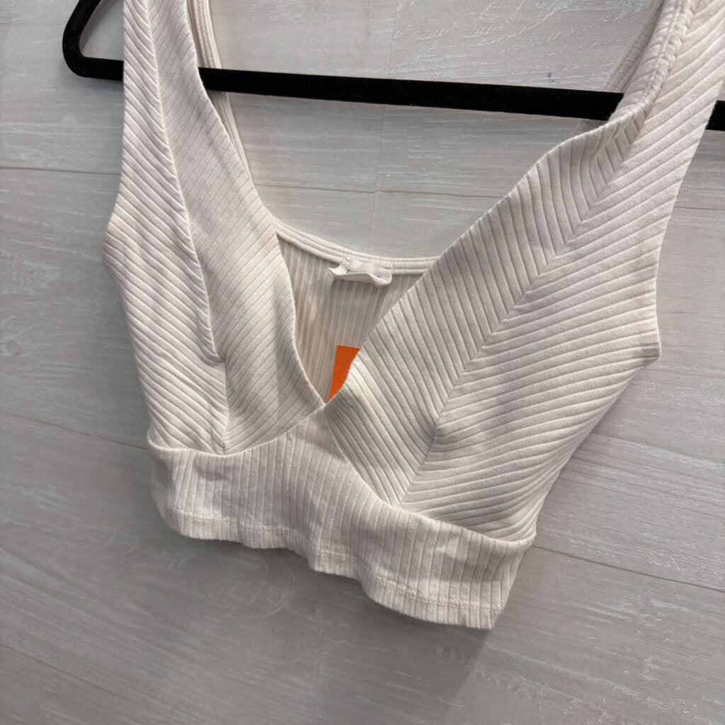 Le Lis White Cropped Tank Top Small