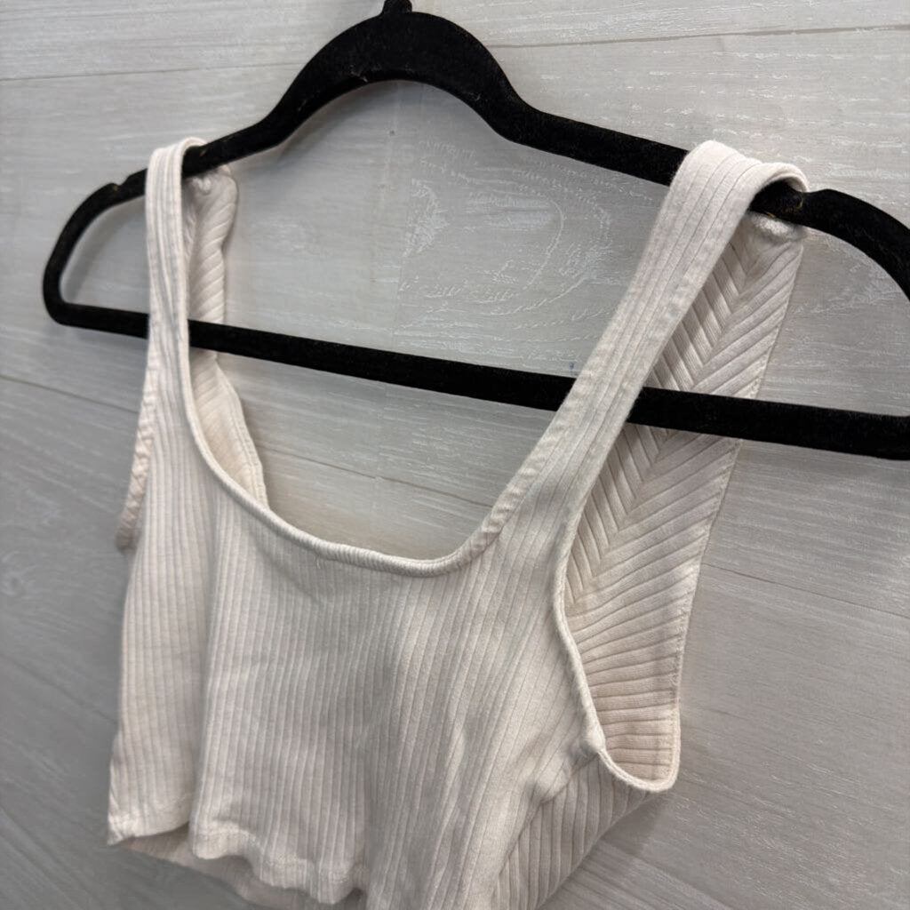 Le Lis White Cropped Tank Top Small