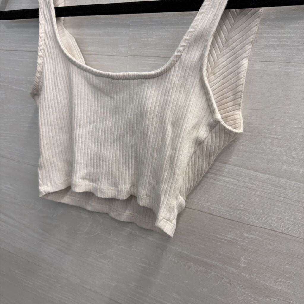 Le Lis White Cropped Tank Top Small