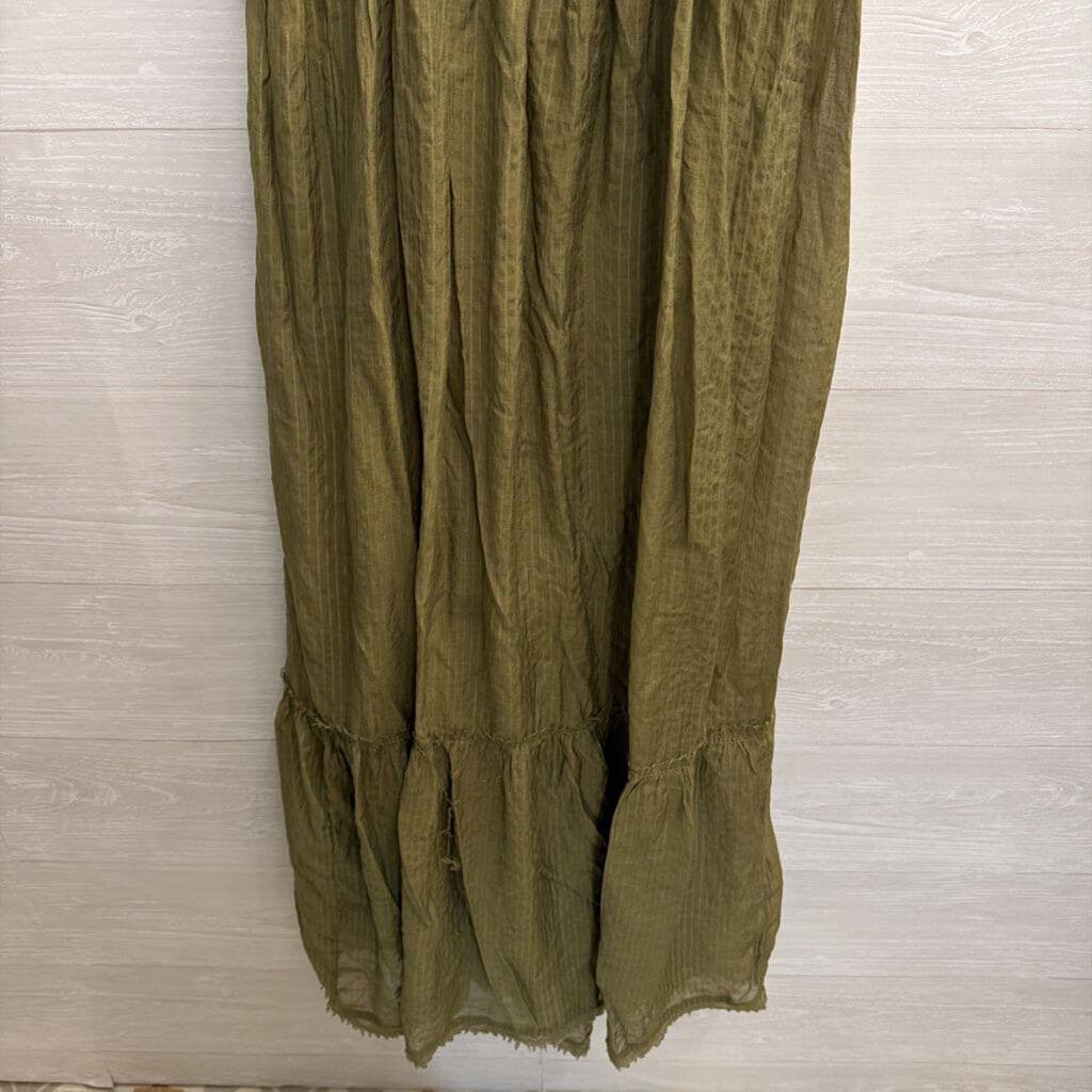 Free People Green V Neck Maxi Dress Small