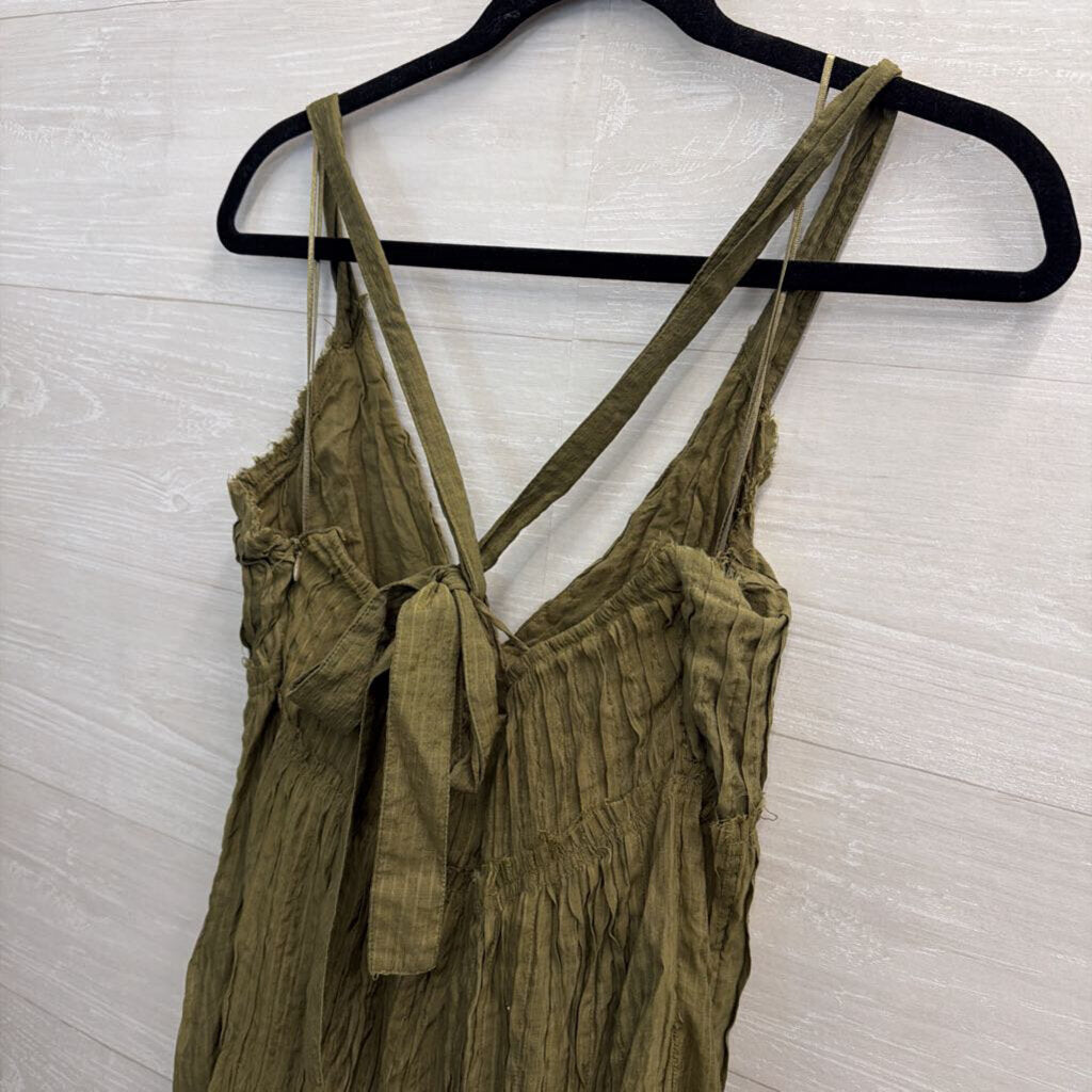 Free People Green V Neck Maxi Dress Small