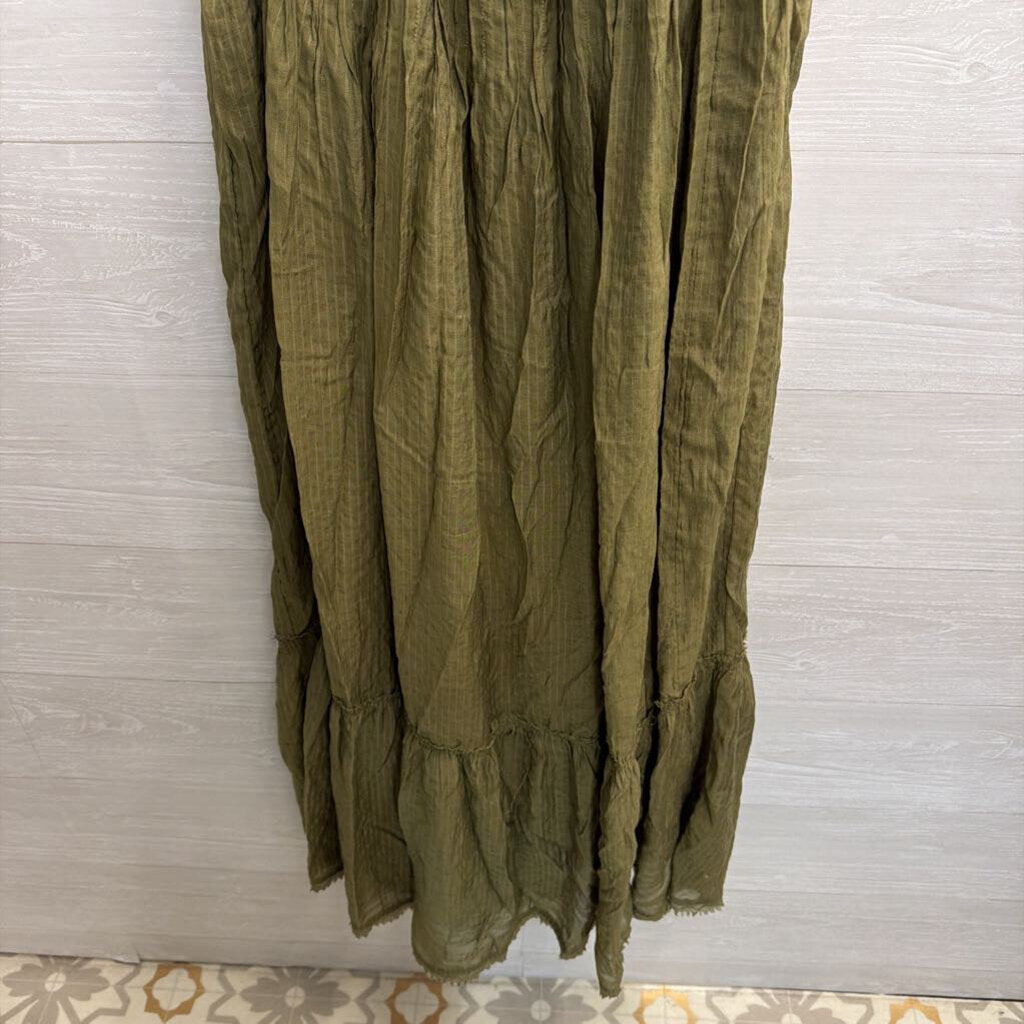 Free People Green V Neck Maxi Dress Small