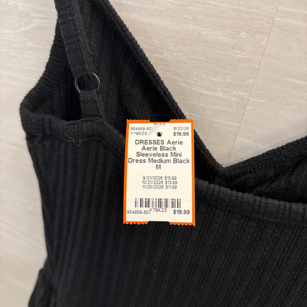 Aerie Black Sleeveless Mini Dress Medium