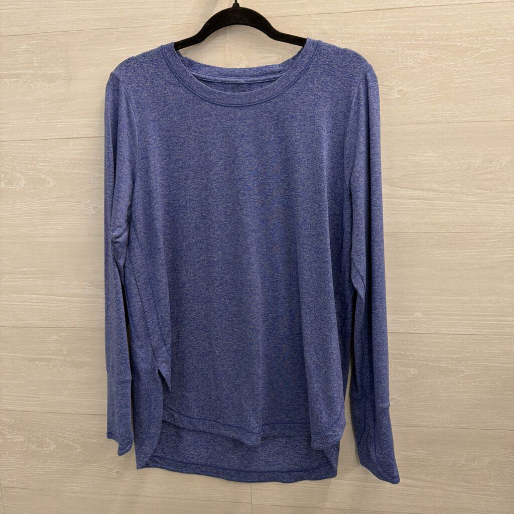 Athleta Blue Long Sleeve Athletic Top Large